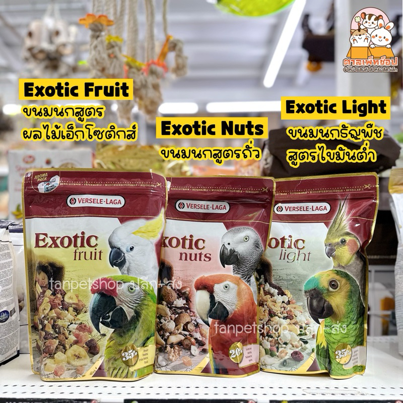 พร้อมส่ง💢 Versele Laga Exotic Fruit / Nuts / Light อาหารนก ขนมนก เอ็กโซติกส์ฟรุ้ต ถั่ว ผลไม้
