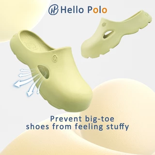Hello Polo HP8006Wรองเท้าแตะ รองเท้าหัวโต เขียวมัทฉะ นุ่มและเสริมความสูง พื้นหนา กันลื่น สําหรับสตรี แฟชั่นฤดูร้อน