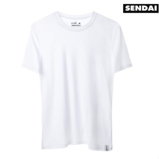 SENDAI เสื้อยืดคอกลม SUPER SOFTสีขาว