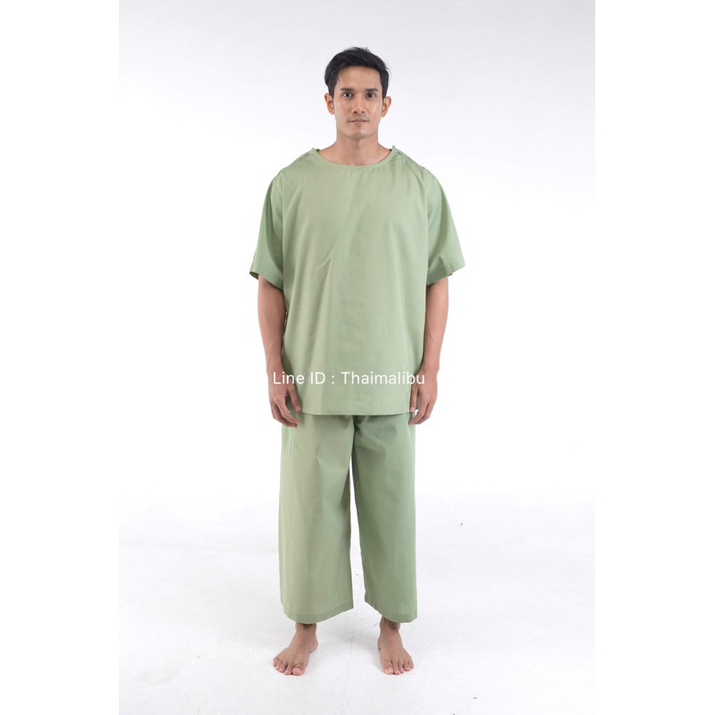 ชุดผู้ป่วย ชุดคนไข้ (กระดุมหลัง)