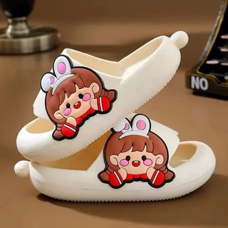 CUTE03 รองเท้าแตะเด็กการ์ตูนเจ้าหญิง ใส่ในบ้านพื้นนุ่มกันลื่น