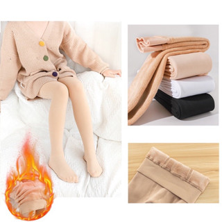 🇹🇭 เลคกิ้งกันหนาวบุขนเด็ก(หนา) คลุมเท้า และ รัดส้น ( ดำ เนื้…