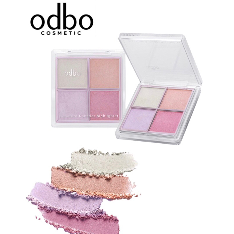 ODBO โอดีบีโอ ซิกเนเจอร์ โฟร์เฉด ไฮไลท์เตอร์ Signature 4 Shade Highlighter ขนาด 10g OD1318