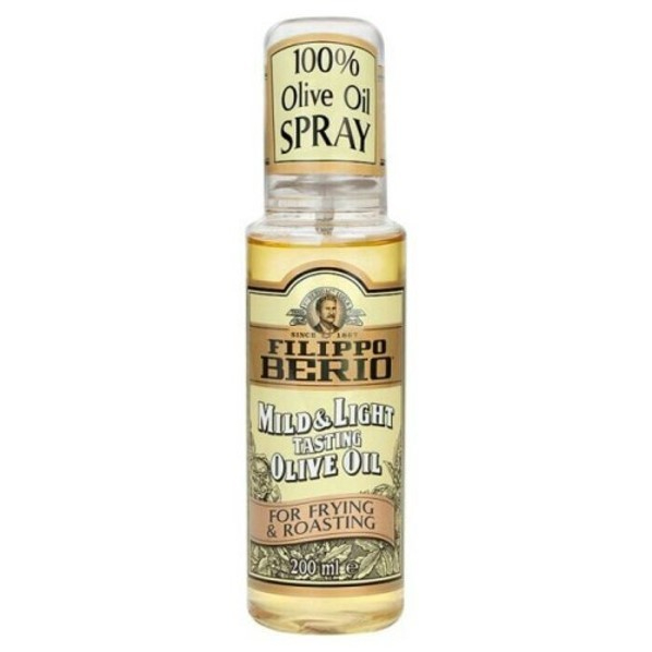 Filippo Berio Spray Mild & Light Colour 200ml. ฟิลิปโป เบอร์ริโอ สเปรย์น้ำมันมะกอกสูตรอ่อนโยนสีอ่อน
