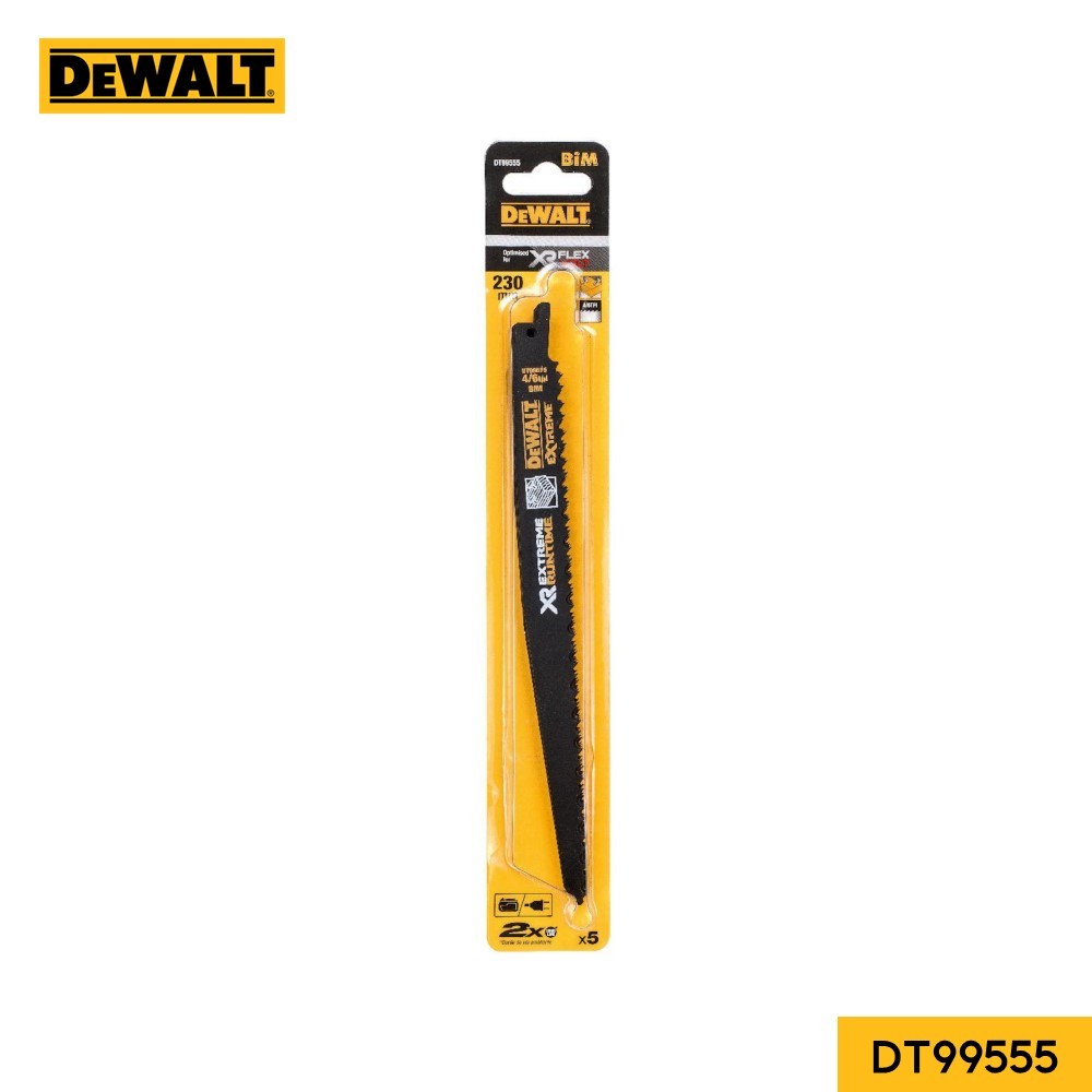 DEWALT ใบเซเบอร์ตัดไม้ รุ่น DT99555 (5ใบ/แพค) ใบเลื่อยชัก ยาว 230 mm.ของแท้100%