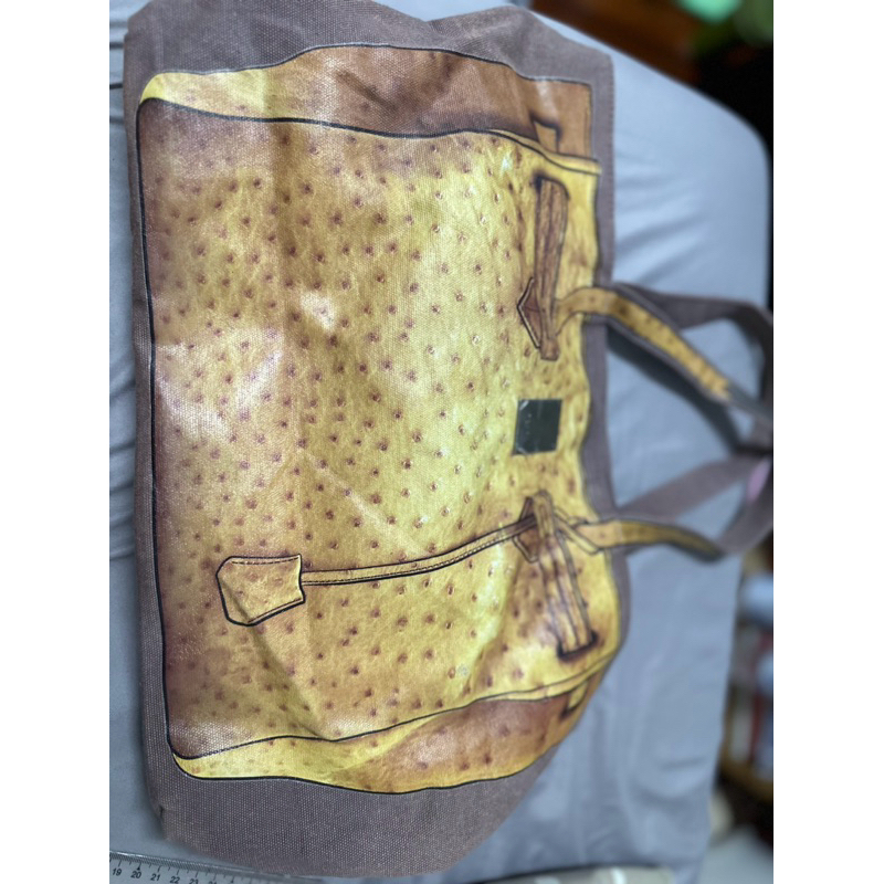 กระเป๋าผ้าผสมหนังทรงชอปปิ้ง แบรนด์ Brera Italy