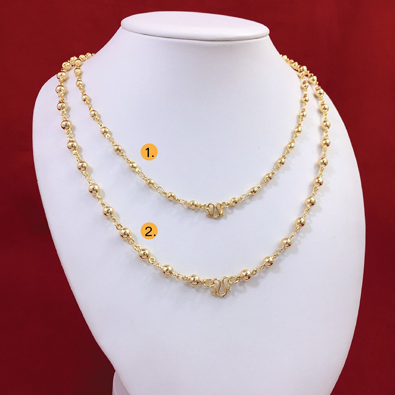 สร้อยคอทองลายเม็ดพริก ตะขอตัวเอ็ม ความยาว 23.5-24 นิ้ว สร้อยทอง สร้อยแฟชั่น ทองหุ้ม ทองชุบ ฟรีถุงกำมะหยี่