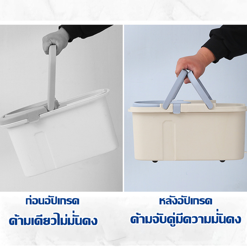 [ราคาส่วนลด ถูกที่สุด] ถังปั่นไม้ถูพื้น Spin Mop หัวสแตนเลส+ถังปั่นสแตนเลส  ถังปั่นม๊อบ ไม้ม๊อบถูพื้น - รูปที่ 3