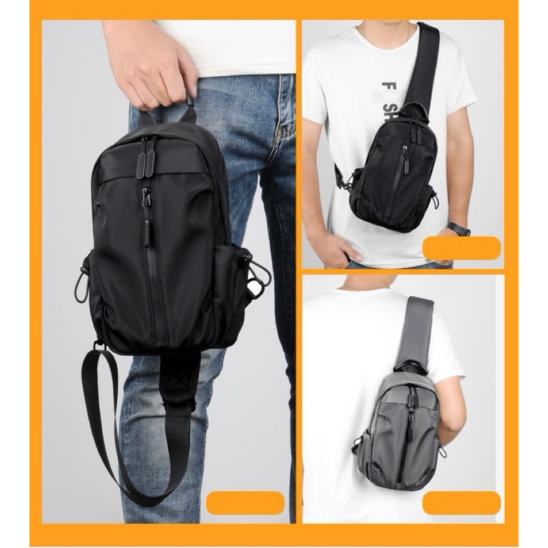 กระเป๋าสะพายไหล่ แฟชั่นสําหรับผู้ชาย กันน้ํา กระเป๋าสะพาย ราคา ถูกที่สุด ดีลบีเคเค แกลเลอรีภาพที่ 6