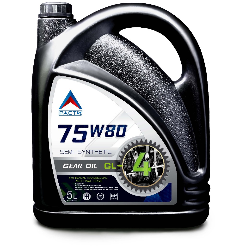 น้ำมันเกียร์ กึ่งสังเคราะห์ PACTS GEAR OIL 75W / 75W-80 / 75W-85 / 75W-90 Semi Synthetic GL-4 ขนาด 5