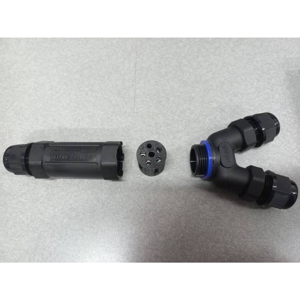 คอนเนคเตอร์กันน้ำ แบบตัว Y ขั้วต่อสายไฟกันน้ำ ข้อต่อกันน้ำ IP68 Waterproof Connector แบบขันน็อต ราคา ถูกที่สุด ดีลบีเคเค แกลเลอรีภาพที่ 5
