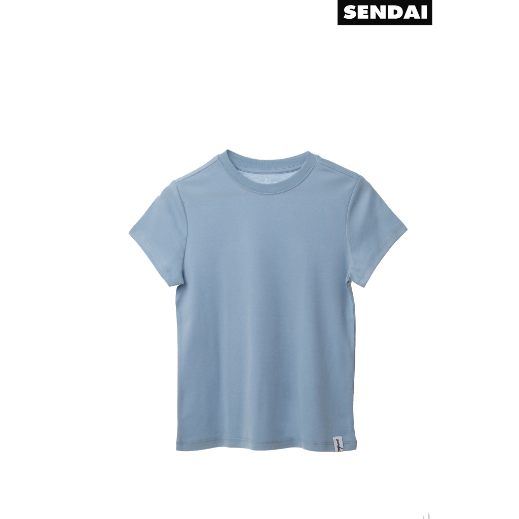 SENDAI เสื้อยืดคอกลมผู้หญิง สีฟ้า