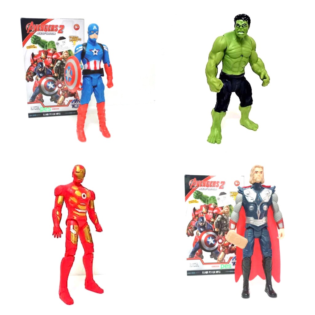 AVENGERS หุ่น ฮีโร่ โมเดล กัปตัน อเมริกา ไอรอนแมน ยักเขียว ธอร์ โมเดล สูง 25 ซม. มีไฟที่หน้าอก น่าซื้อ น่าสะสม 1883