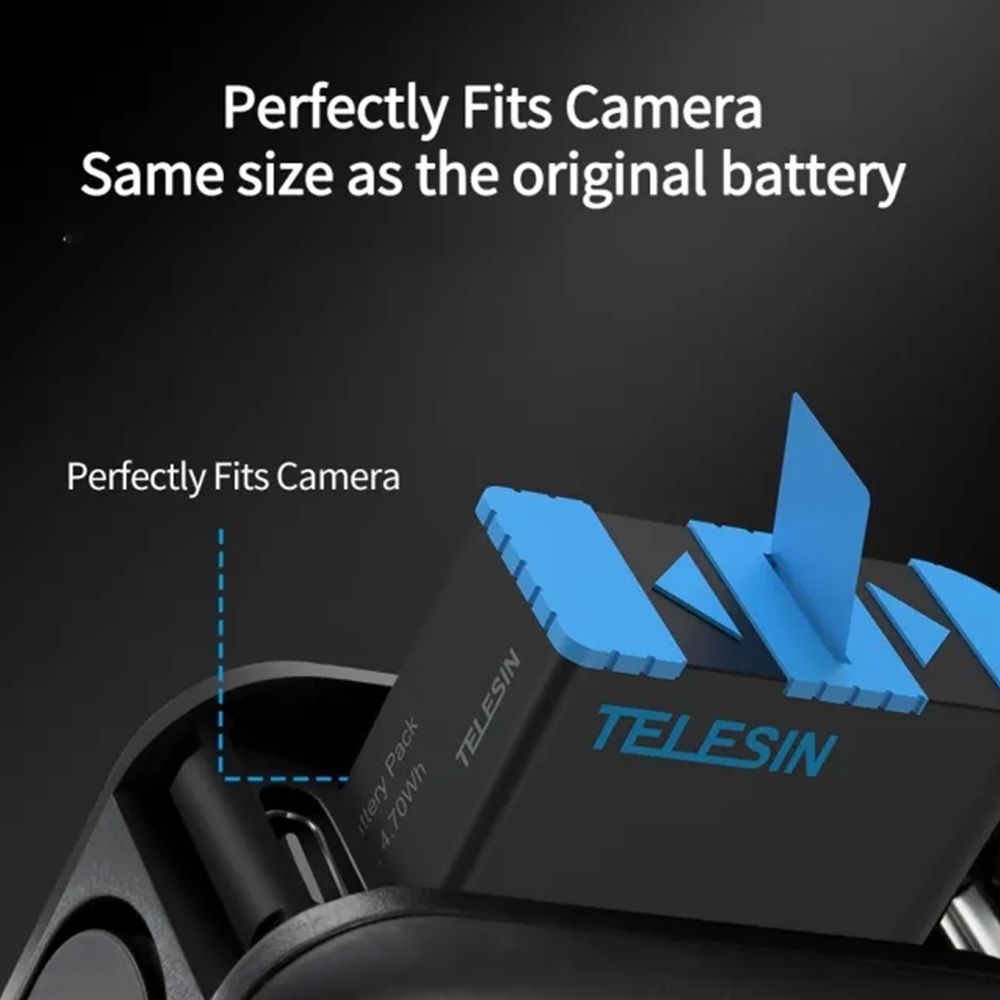 GoPro 8 / 7 / 6 / 5 Dual Battery Charger + Telesin Battery ฟรี กล่องใส่แบต