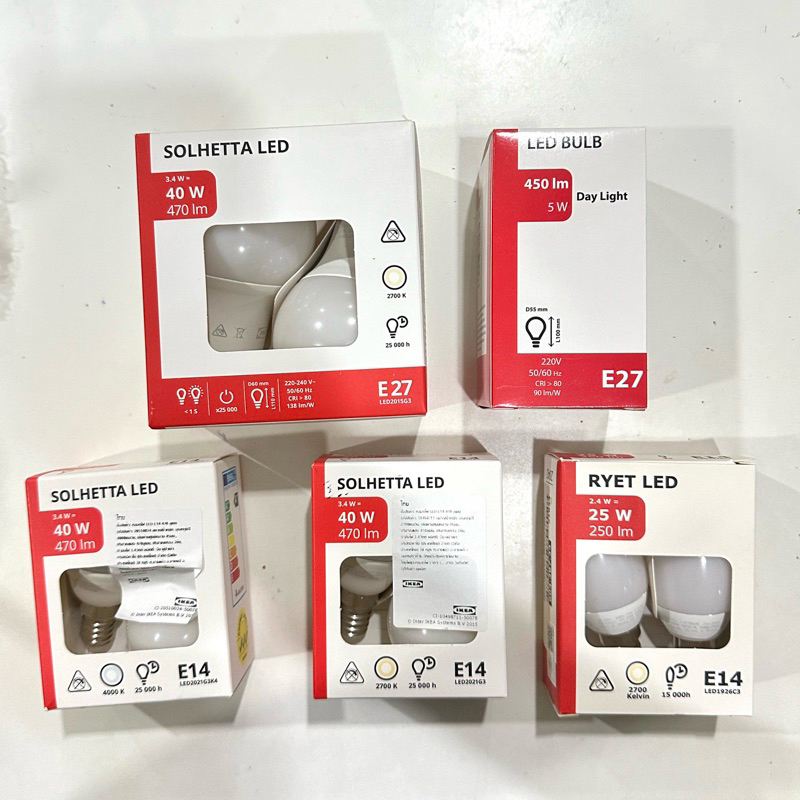 IKEA อีเกีย หลอดไฟ หลอดกลม หลอดจำปา LED E14 200 ลูเมน E27 400 ลูเมน หลอดโคมไฟ โคมไฟ tiktok โคมไฟหน้าเนียน – โปรปัง