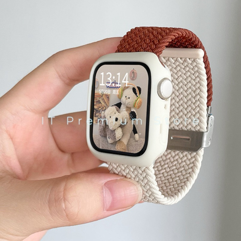 สายถักยืดได้สรทูโทน มินิมอล สายนาฬิกา watch ultra 8 7 6  5 4 3 สาย smart watch ปรับง่าย มีทุกขนาดสาย41/44/45/49mm - รูปที่ 5