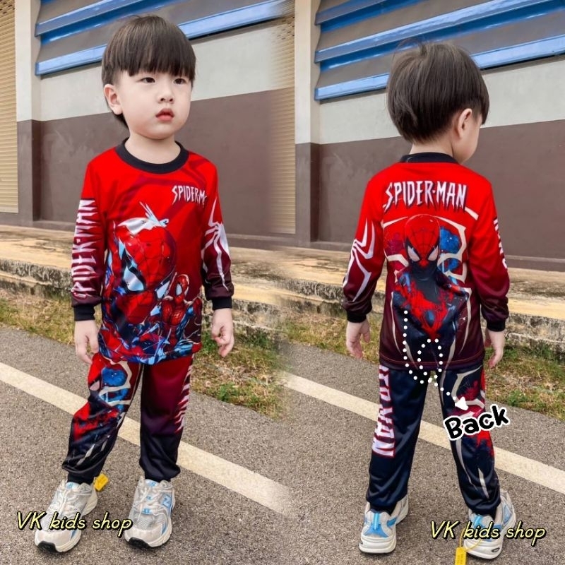 ชุดเด็กผู้ชายฮีโร่ ผ้าไมโครเนื้อเรียบ สินค้าขายดี พร้อมส่ง