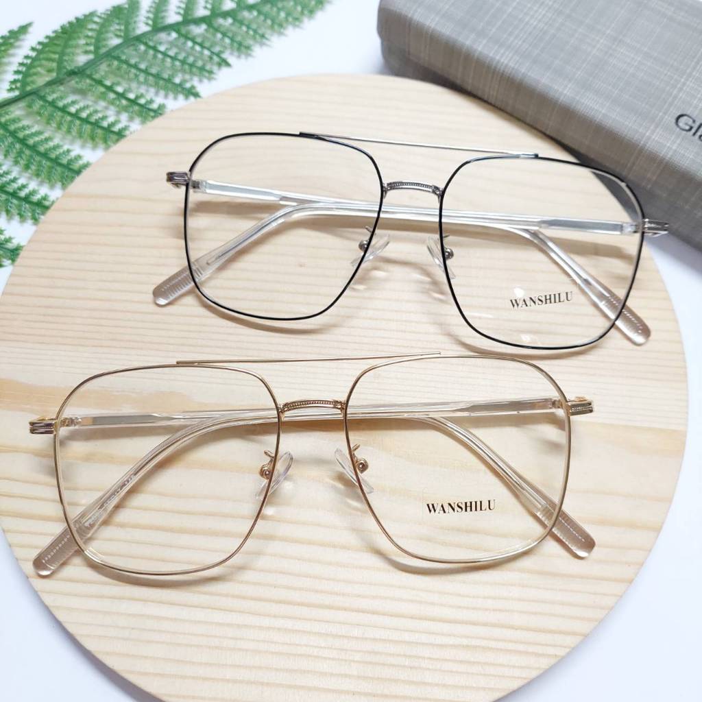 PAKPAO EYEWEAR รุ่น 72692 กรอบแว่นตาโลหะ ทรงวินเทช ทนทาน แข็งแรง สำหรับตัดเลนส์สายตา