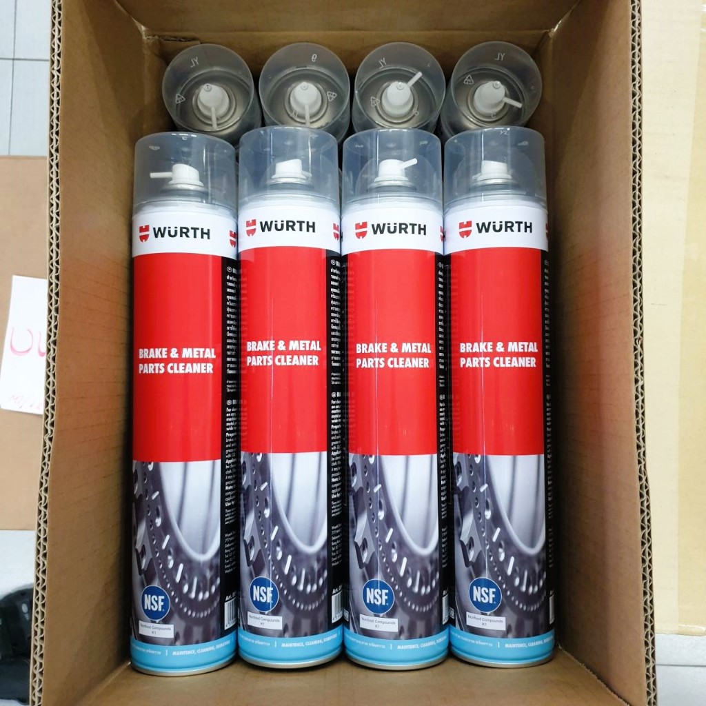 [ยกลัง 24 กระป๋อง]สเปรย์ทำความสะอาดเบรค WURTH BRAKE CLEANER 500ml, 700ml เขม่า ฝุ่นเบรค คราบน้ำมัน
