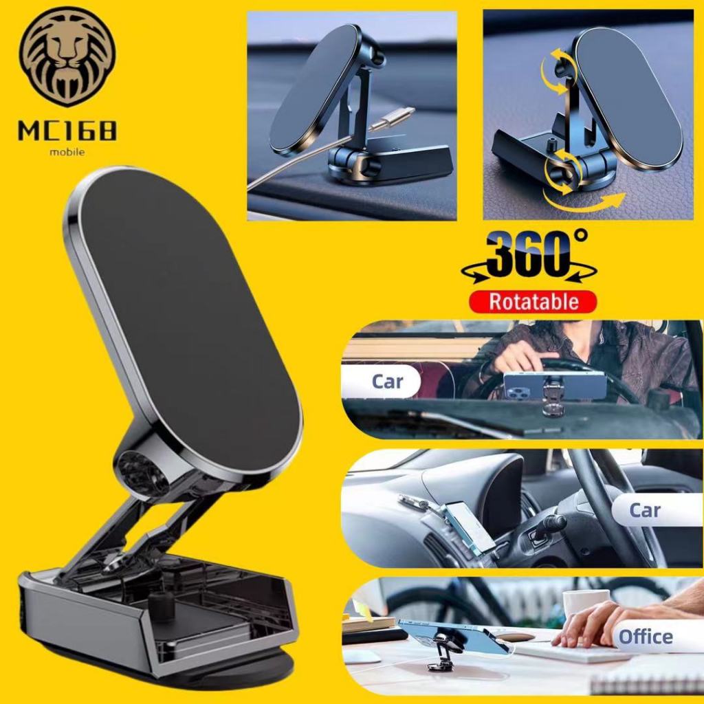 ที่วางโทรศัพท์ในรถยนต์ แบบแม่เหล็กอัลลอยด์ พับได้ ปรับได้ สากล ก หมุนได้ 360 องศา อเนกประสงค์#BYD#toyota#honda#chanan