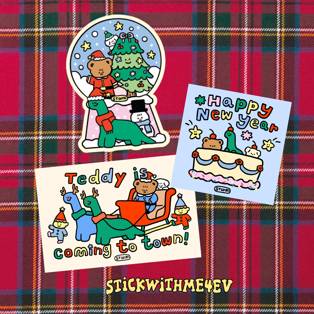 Christmas + Newyear postcard 2023 โปสการ์ดคริสมาสต์น่ารักๆ การ์ดปีใหม่ สติ๊กวิทมี | Stickwithme4ev