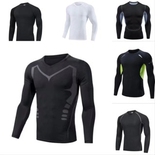 พน้องส่ง เสื้อรัดกล้ามเนื้อแขนยาว เสื้อบีบอัดแขนยาว สเวตเตอร…