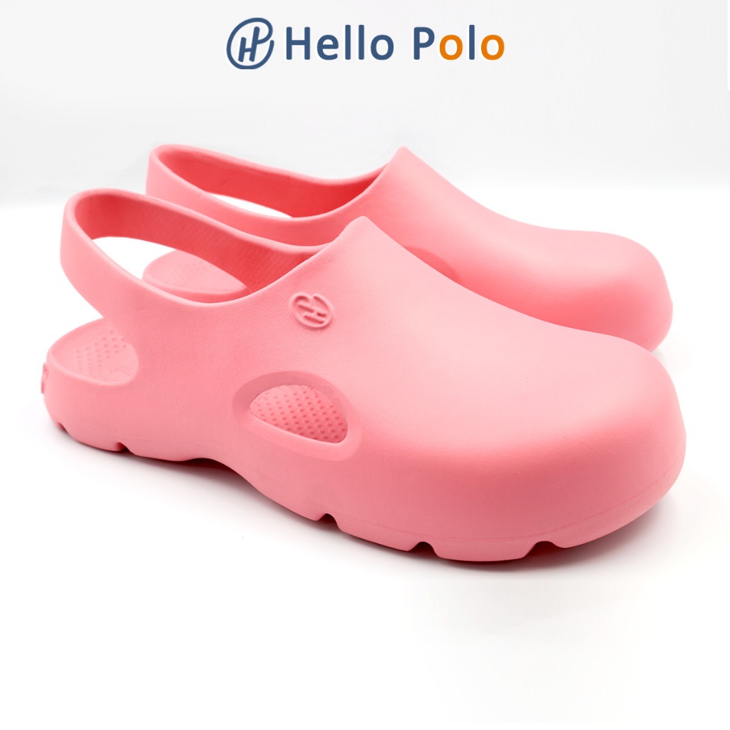 Hello Polo ดำ รองเท้าแตะผู้หญิง รองเท้าหัวโต 4cm พื้นหนา เสริมส้น กันลื่น นุ่ม แฟชั่นฤดูร้อน HP8008W