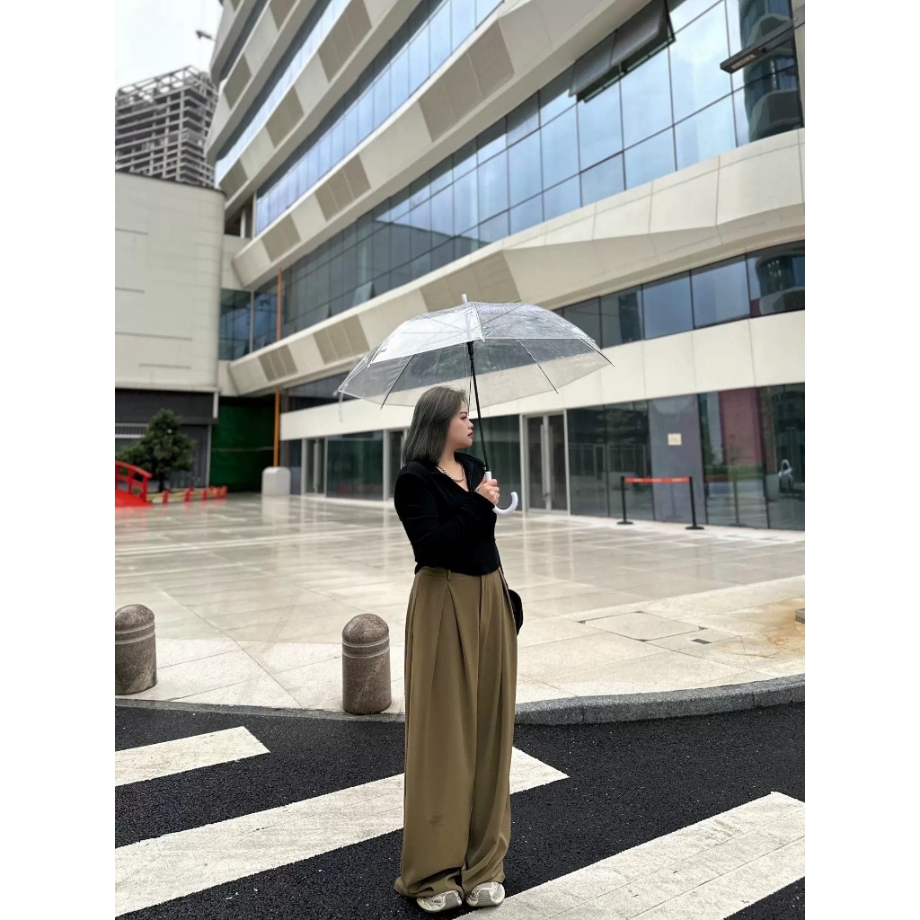 CiCi Plus+(105)กางเกงขายาว ผ้าทิ้งตัว ตะขอซิปหน้า ใส่เเล้วพรางหุ่น เหมาะสำหรับสาวพลัสไซส์ - รูปที่ 4