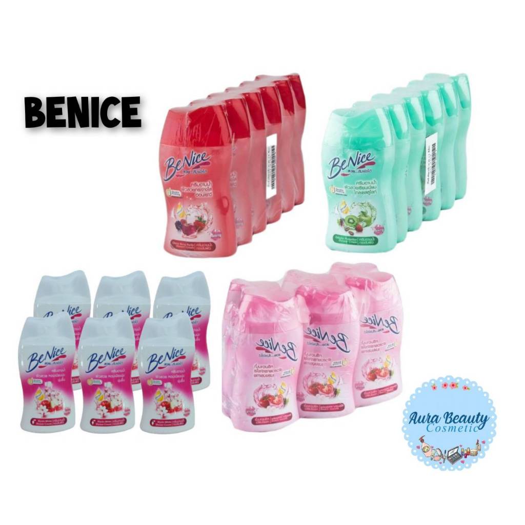 📍 (6ขวด/แพ็ค) Benice Shower Cream 80/90 มล. บีไนซ์ ครีมอาบน้ำ