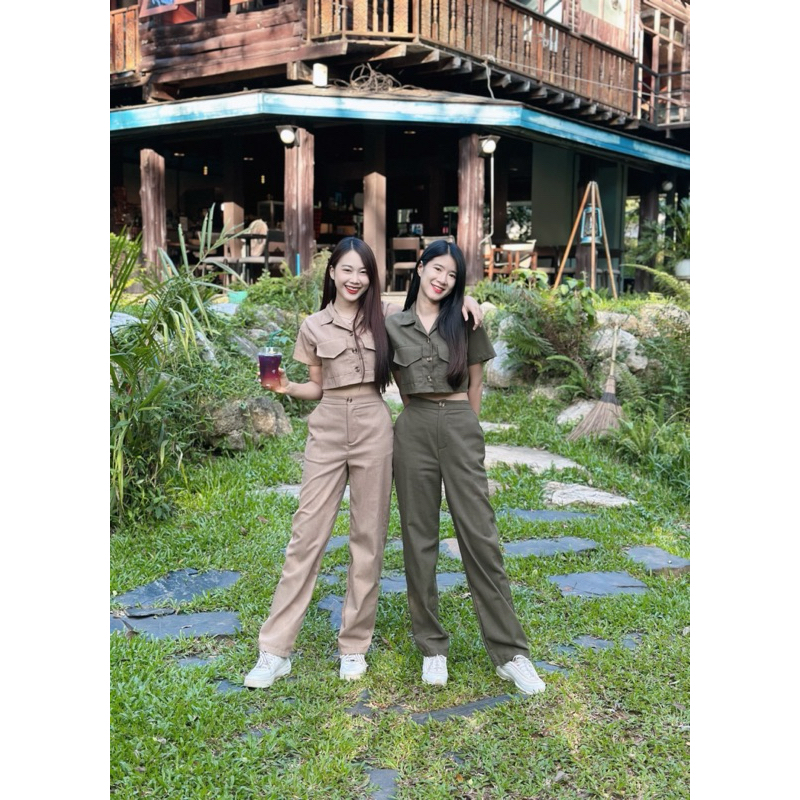 TANTANOD - ชุดเซตเดินป่า กางเกงขายาว ผ้าฝ้าย รุ่น Camping