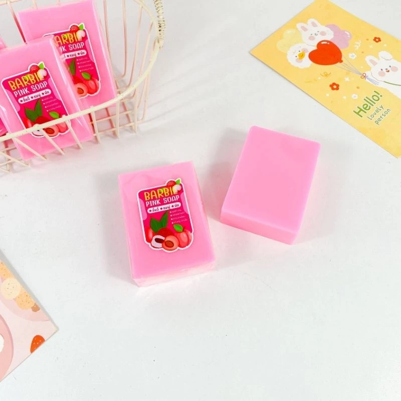 สบู่บาร์บี้พิ้งค์ ฟองนุ่ม ฟอกขาวหัวเชื้อตัวขาว ขนาด 90กรัม thumbnail 7