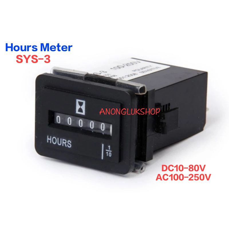 Hours Meters SYS-3 ตัวนับชั่วโมงการทำงาน 99999.9h ใช้วิธีการจดบันทึก