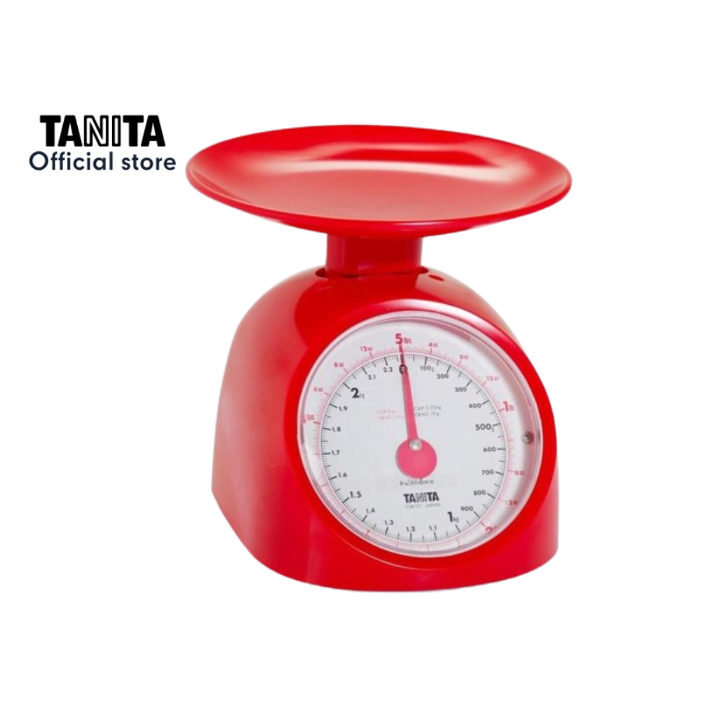 TANITA รุ่น 1122 Red 2.25 kg เครื่องชั่งน้ำหนักในครัว แบบสปริง สีแดง พิกัด 2.25 กิโลกรัม ความละเอียด 10 กรัม (สินค้ารับประกัน 5 ปี)