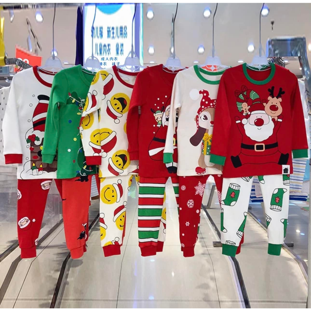 พร้อมส่ง ตรีมคริสมาส เสื้อแขนยาวขายาว