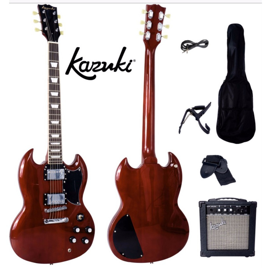 [รีวิว!📸] กีต้าร์ไฟฟ้า Siammusic ทรง SG / Kazuki Series BKZ-KSG | พร้อมแอมป์  kazuki TG-15 กระเป๋า คาโป้ สายสะพาย