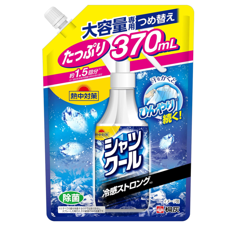 Kobayashi Shirt Cool Strongสเปรย์เย็น สเปรย์ฉีดเสสื้อเย็น สเปรย์เพิ่มความเย็น สำหรับฉีดที่เสื้อ Refill 370 / 250 ml.