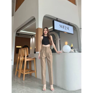 พร้อมส่ง(023)👩🏻‍💻WORK PANT👩🏻‍💻 กางเกงขากระบอกเล็ก 10 ส่วน เอวสูง ทรงสวย ผ้าไมโครเนื้อดี แต่งกระเป๋าหลัง ใส่ได้ทุกโอกาส