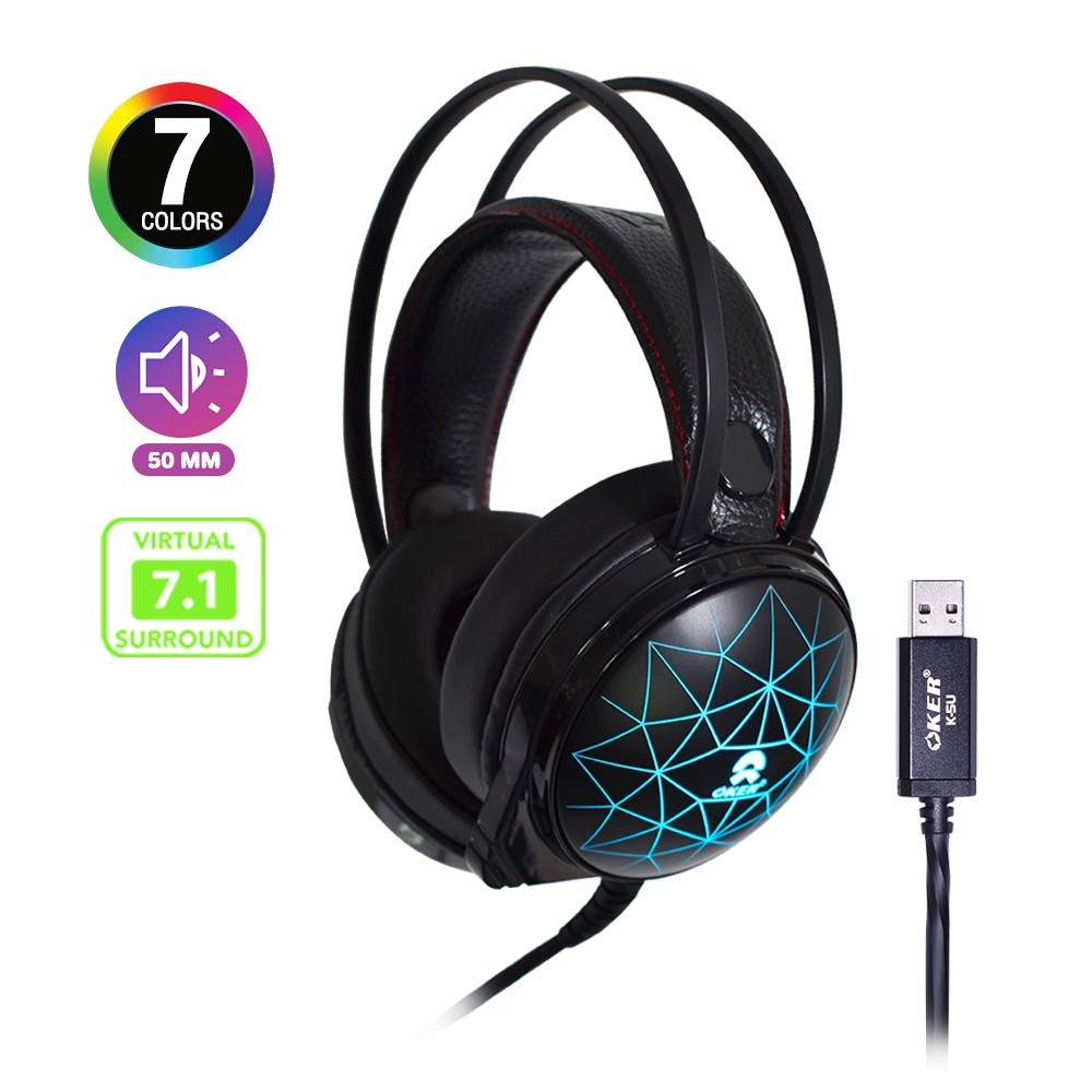 OKER หูฟัง Gaming Headset 7.1 Sound Effects K-5U
