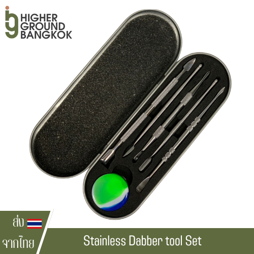 ไม้สำหรับเขี่ย ไม้สำหรับตัก Stainless Dabber tool Set 5 ด้าม พร้อมกล่องเหล็ก DAB05
