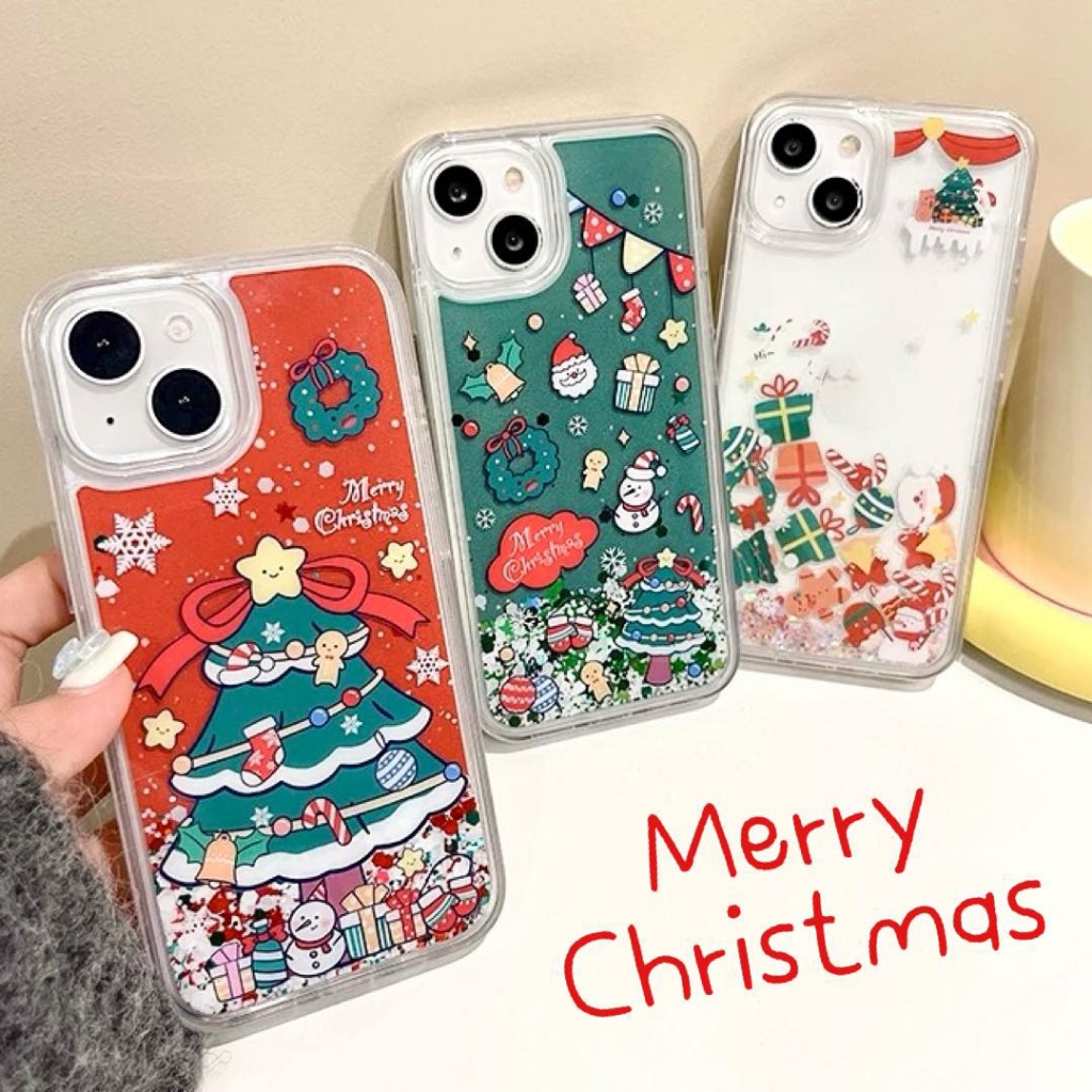 เคสตู้น้ำคริสต์มาส เคสตู้น้ำขอบนิ่มลาย เคสคริสต์มาส