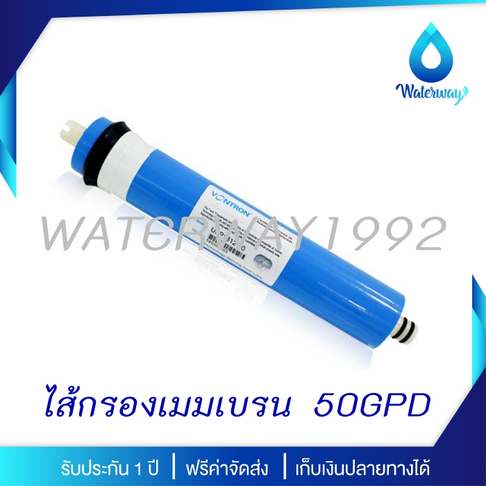 WATERWAY ไส้กรองน้ำ RO 50GPD Membrane ความละเอียด 0.0001ไมครอน กรองละเอียดที่สุด คุณภาพสูง