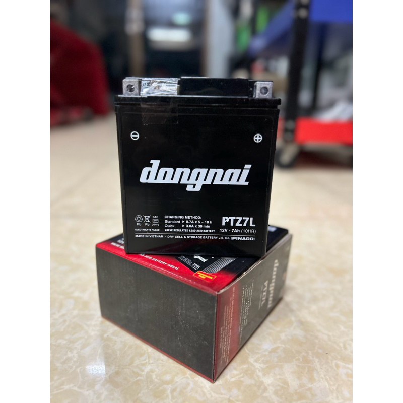แบตเตอรี่ Dongnai ดองไน รุ่นPTZ7L(12V-7Ah)แบบแห้ง_สเป็กเดิมจากโรงงาน เพิ่มแอมป์จาก 6Ah เป็น 7Ah