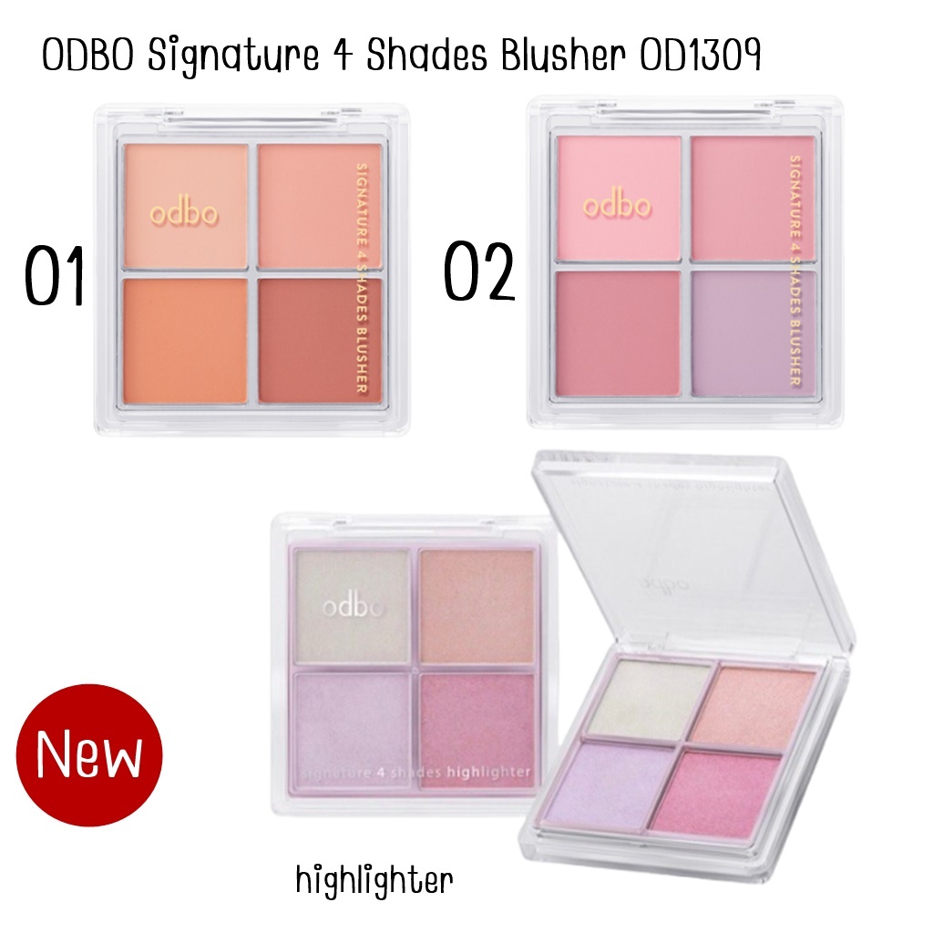 ODBO SIGNATURE 4 SHADES BLUSHER 10g. โอดีบีโอ ซิกเนเจอร์ โฟร์ เฉดส์ บลัชเชอร์  OD1309-OD1318