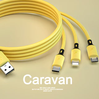 Caravan Crew 3 in 1 Cable สายชาร์จ 3A for ไอโฟน + Type-C + Micro