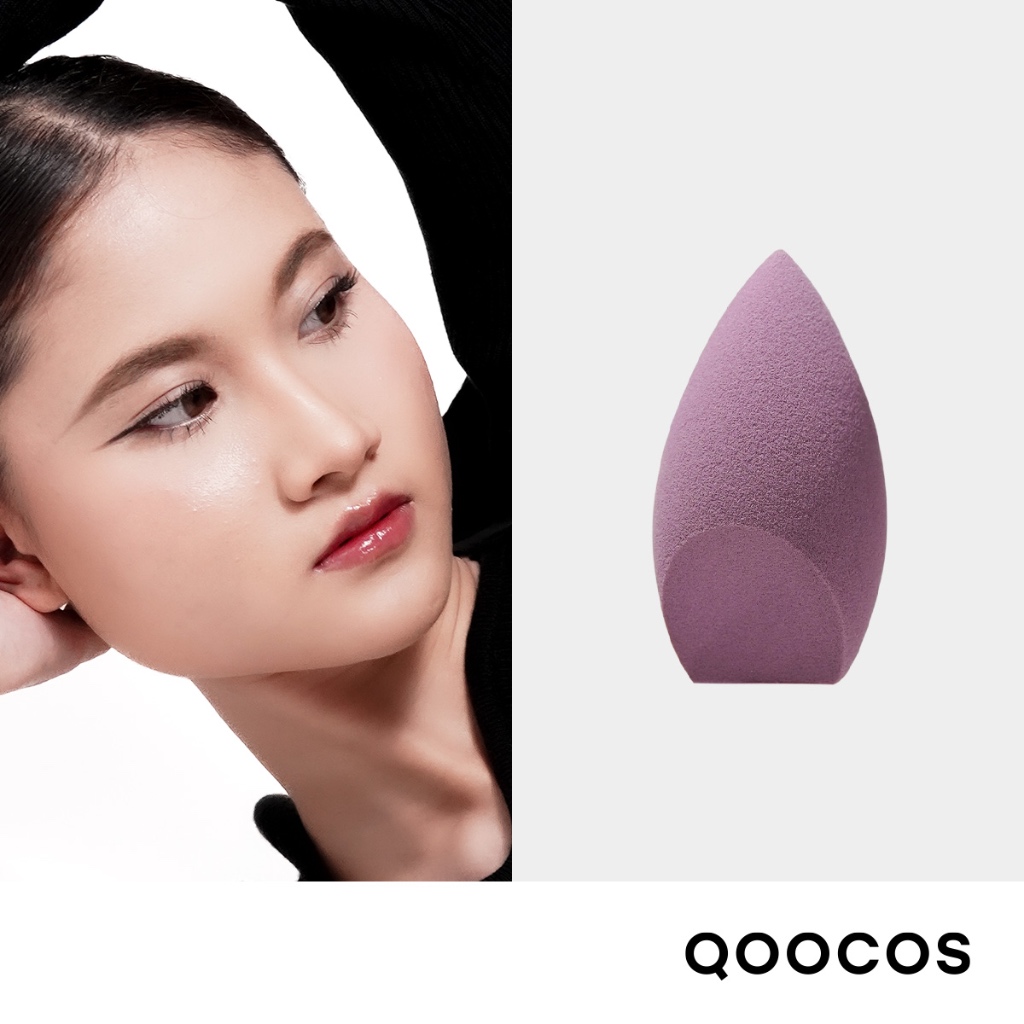 QOOCOS Airy Beauty Sponge ฟองน้ำแต่งหน้า รูปไข่ รุ่นบางเบา