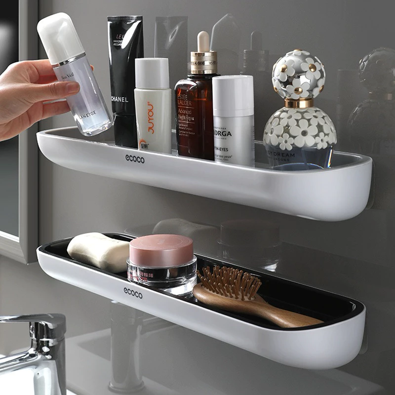 Ecoco ชั้นวางของในห้องน้ำ ไม่ต้องเจาะ มี2สีให้เลือก E1923