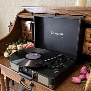 【⚡ส่งของจากไทย】 Vinyl เครื่องเล่นแผ่นเสียง turntable Portable  gramophone Bluetooth speaker