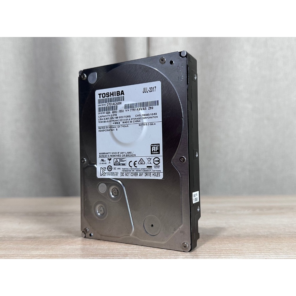 ฮาร์ดดิสไดร์ (Harddisk drive) TOSHIBA  2TB  Sata III (DT01ACA200) (3.5" For PC)