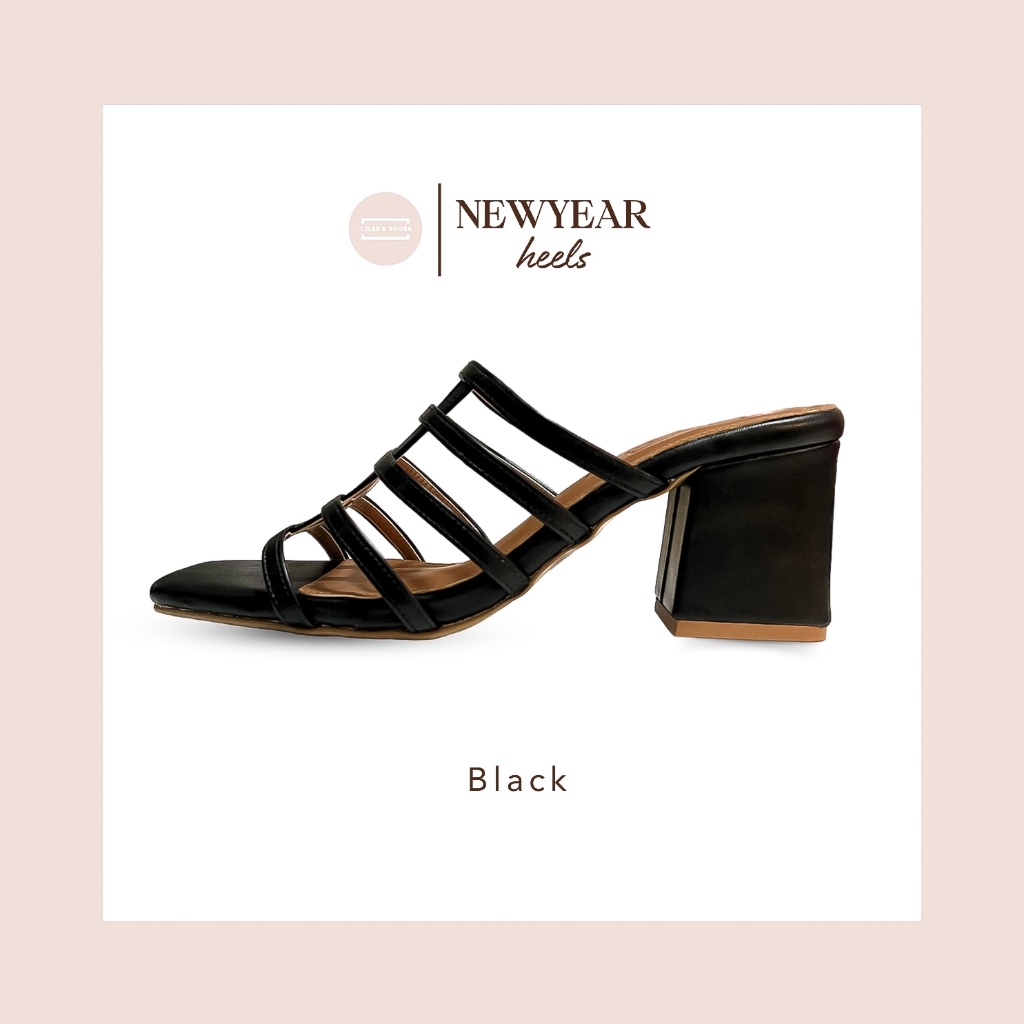 CELEB'S SHOES : Newyear heels "Black" (สีขายดี)