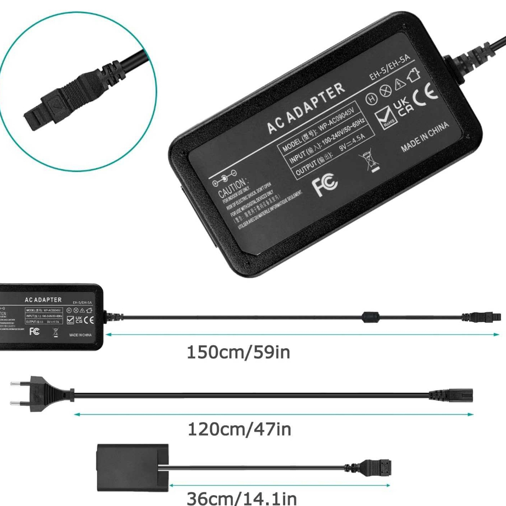 AC ADAPTER AC-EH5+EP-5G (EN-EL25) DUMMY FOR NIKON Z50 ZFC
